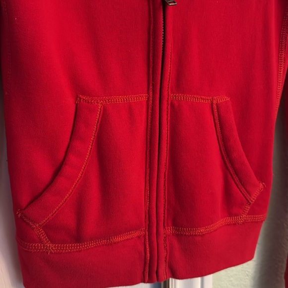 Hollister: Women Red Zip Up Hoodie, Small - Picture 3 of 6